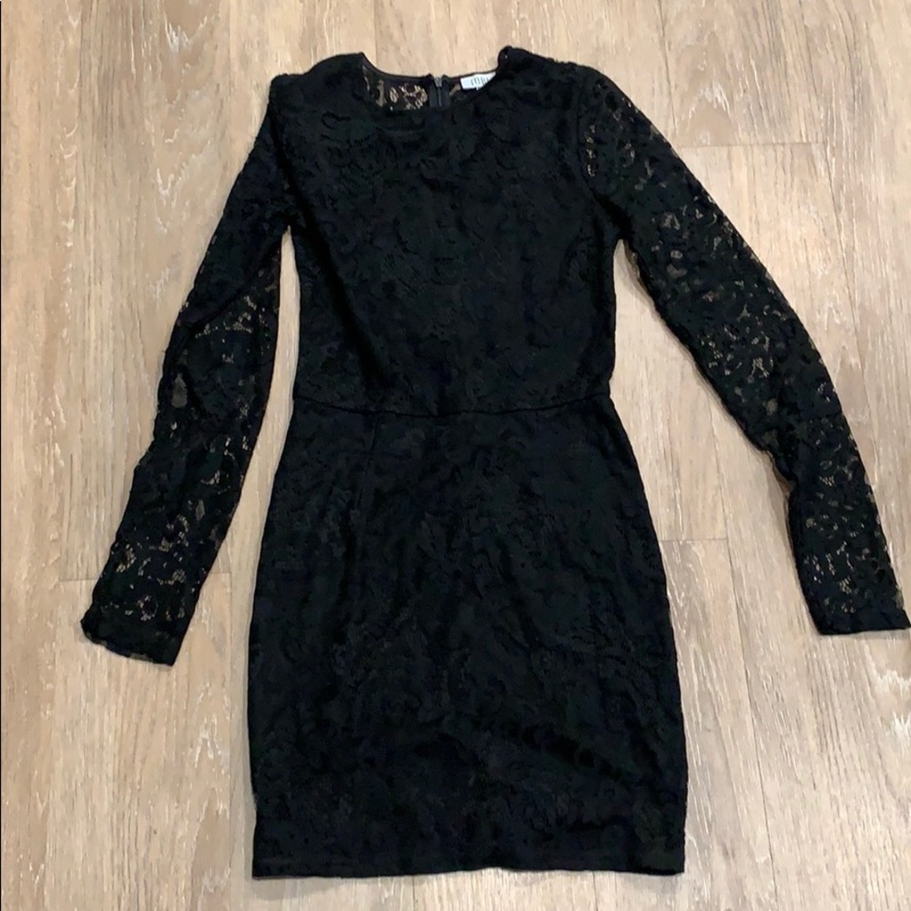long sleeve black lace dress